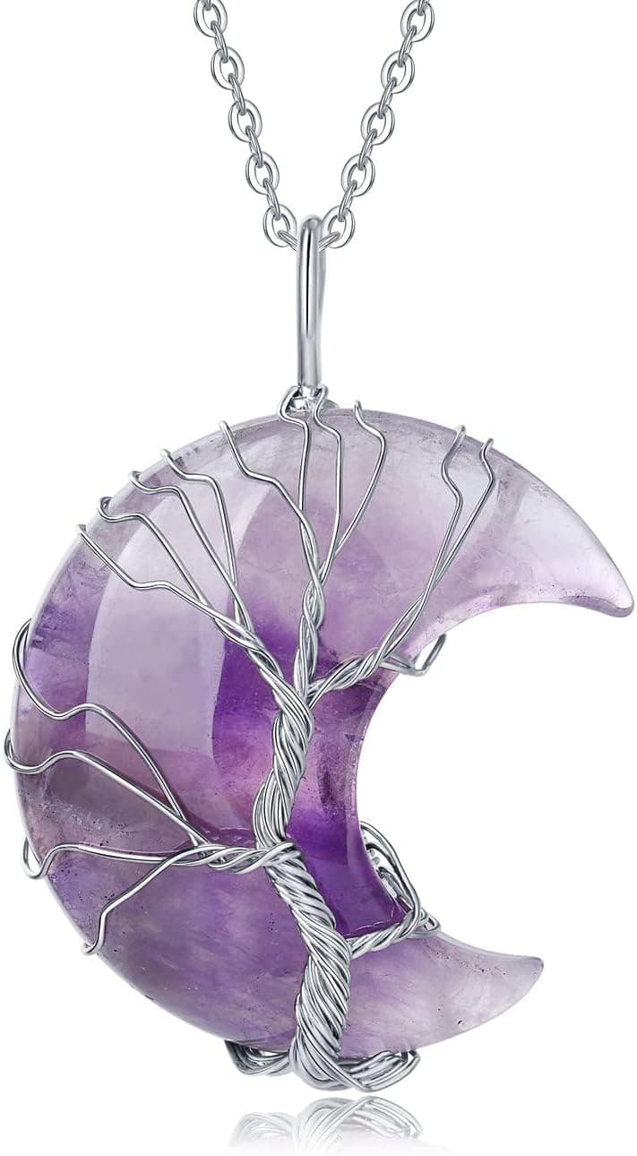 XIANNVXI Amethyst Necklace for Women Crystal Moon Necklace for Women Purple J...