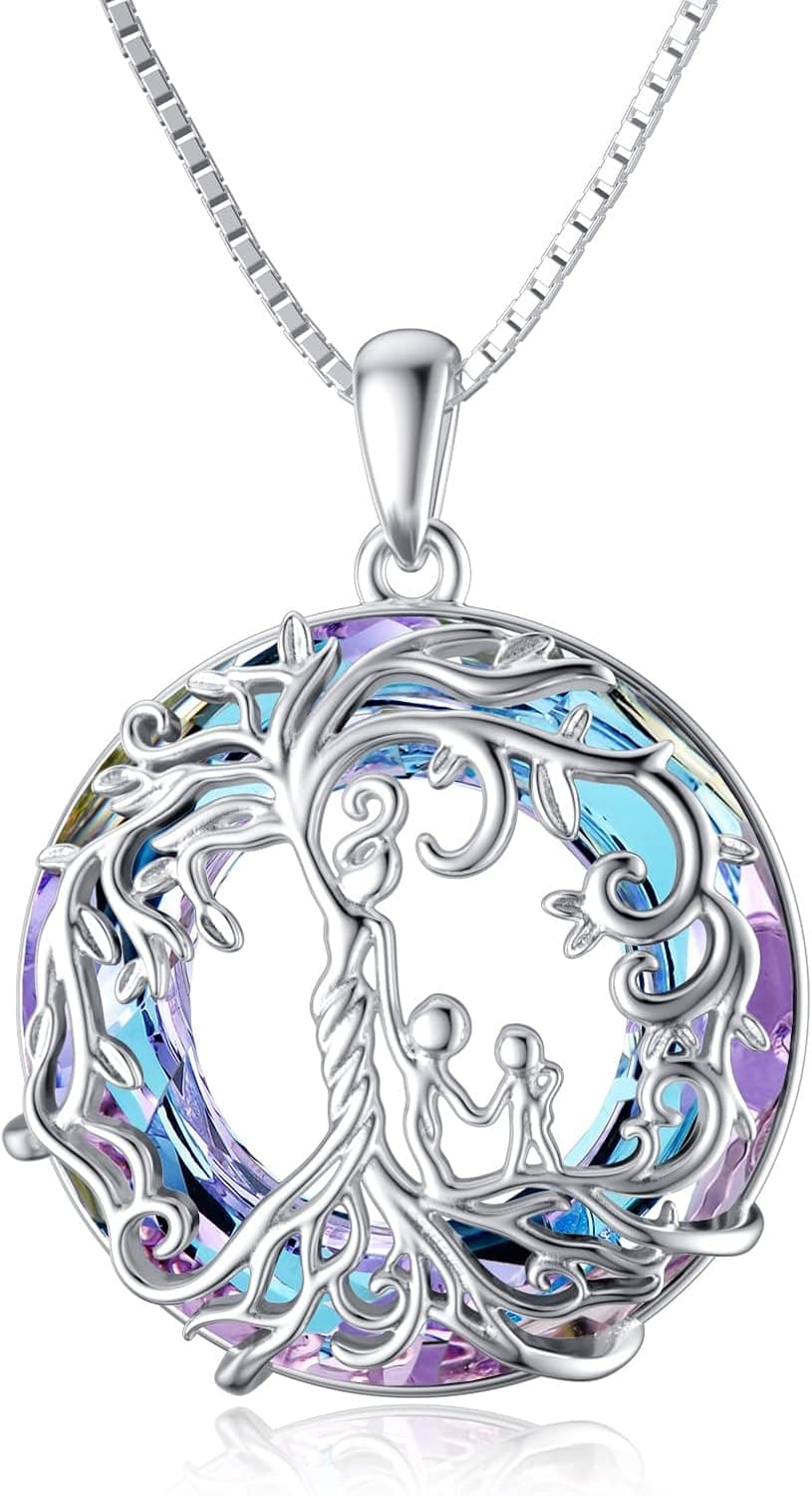 TOUPOP Tree of Life Necklace for Mother from Daughters/Sons Sterling Silver M...
