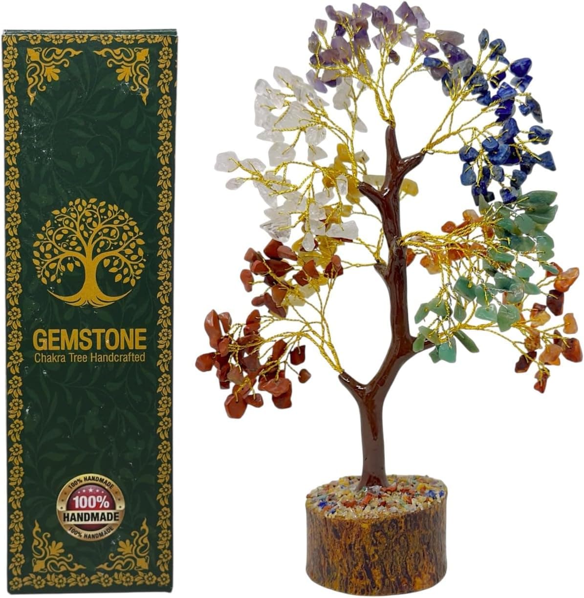 RW REPLICA WAREHOUSE Gemstone Handcrafted Crystal Tree of Life, 7 Chakra Heal...