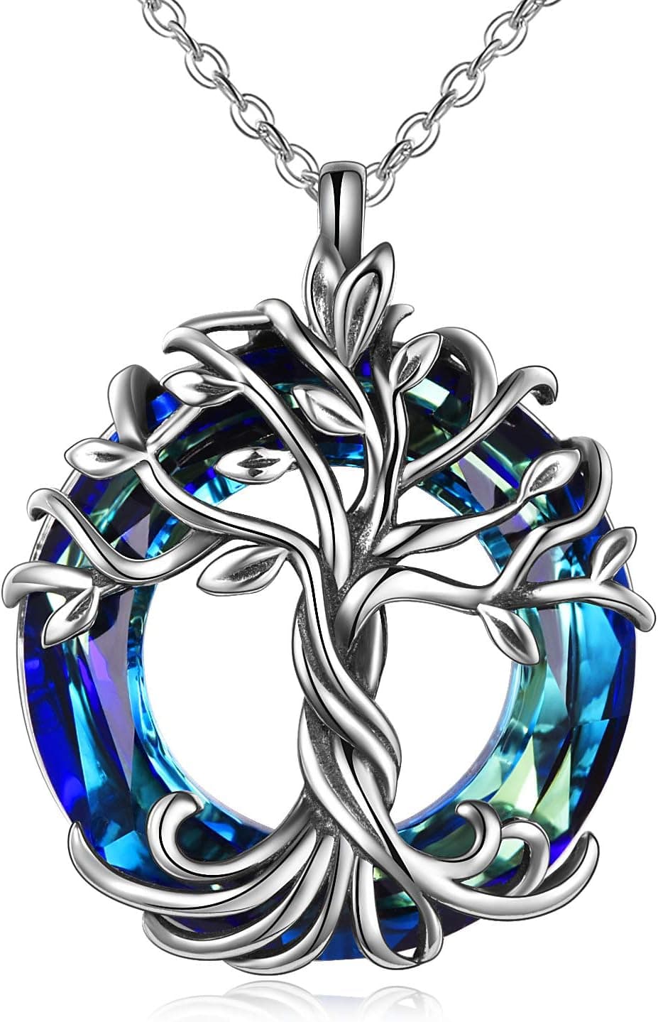 TOUPOP Tree of Life Necklace for Women Oxidation Sterling Silver Family Tree ...