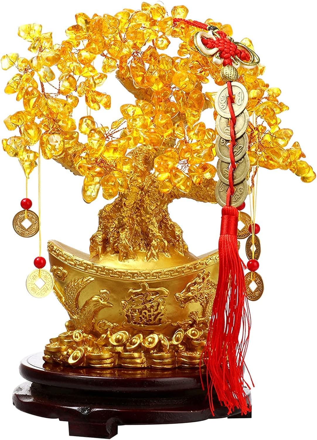 Comeon Feng Shui Money Tree Crystal Quartz Lucky Tree (Trumpet: 19cm)