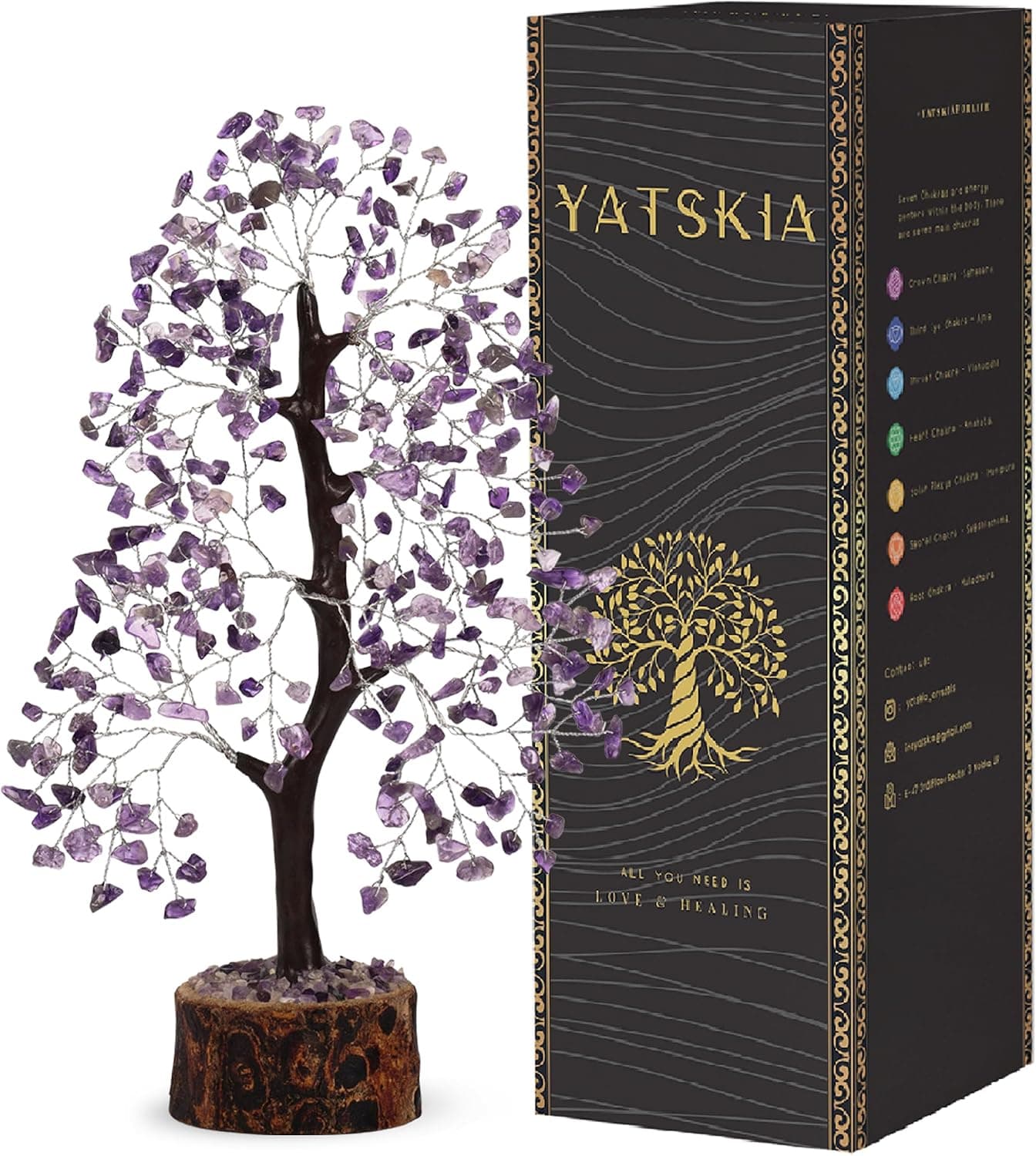 YATSKIA Amethyst Tree, Crystal Tree for Positive Energy, Amethyst Crystals, G...