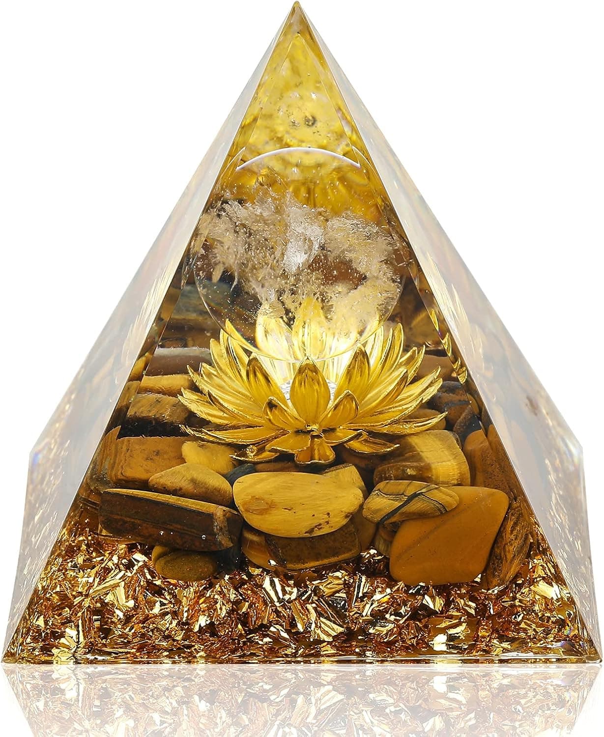 Hopeseed Orgone Pyramid Flower of Life Orgonite Money Crystal Pyramid