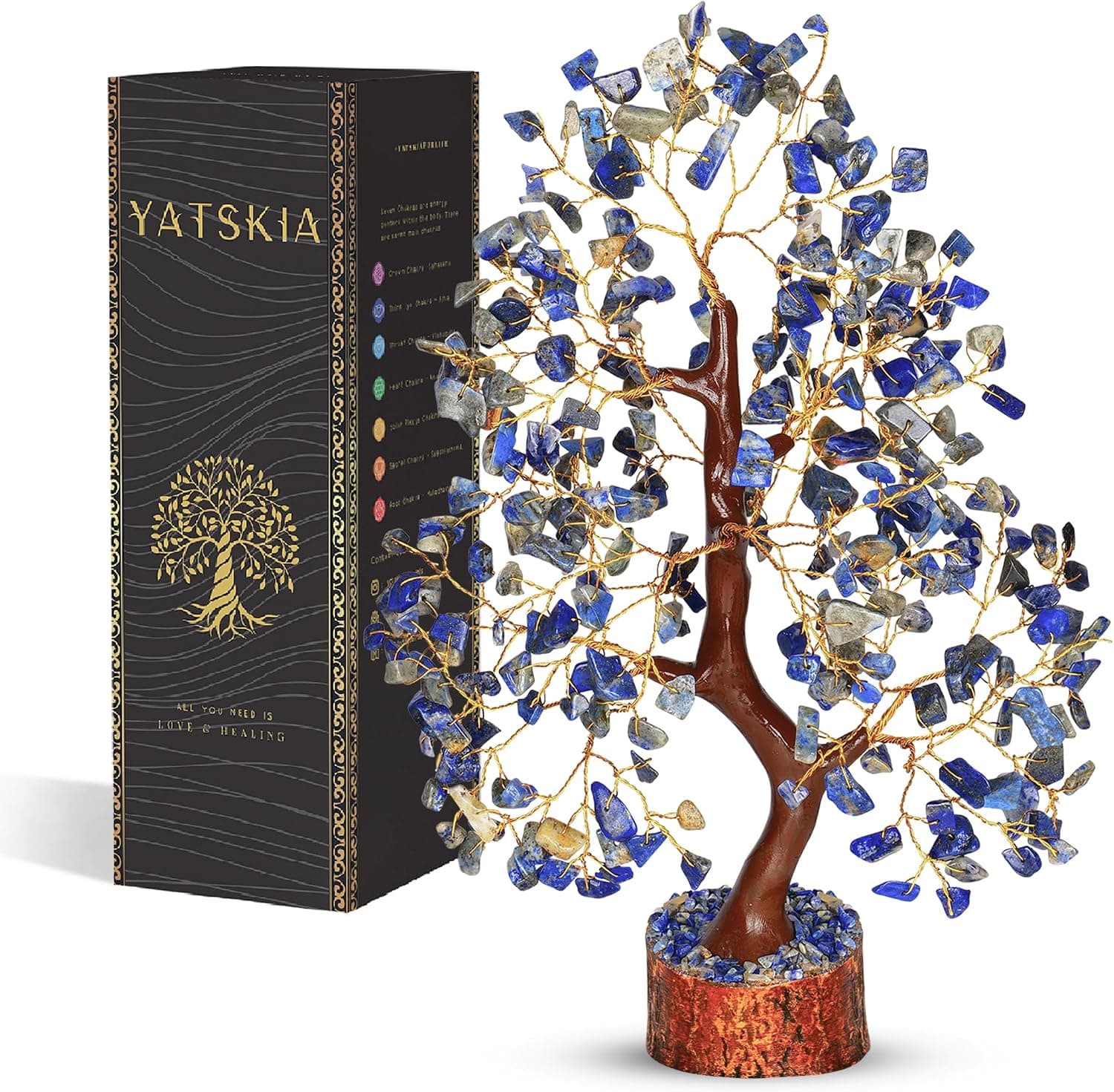 Lapis Lazuli Tree of Life for Positive Energy, Gem Stone Decor, Crystal Tree,...
