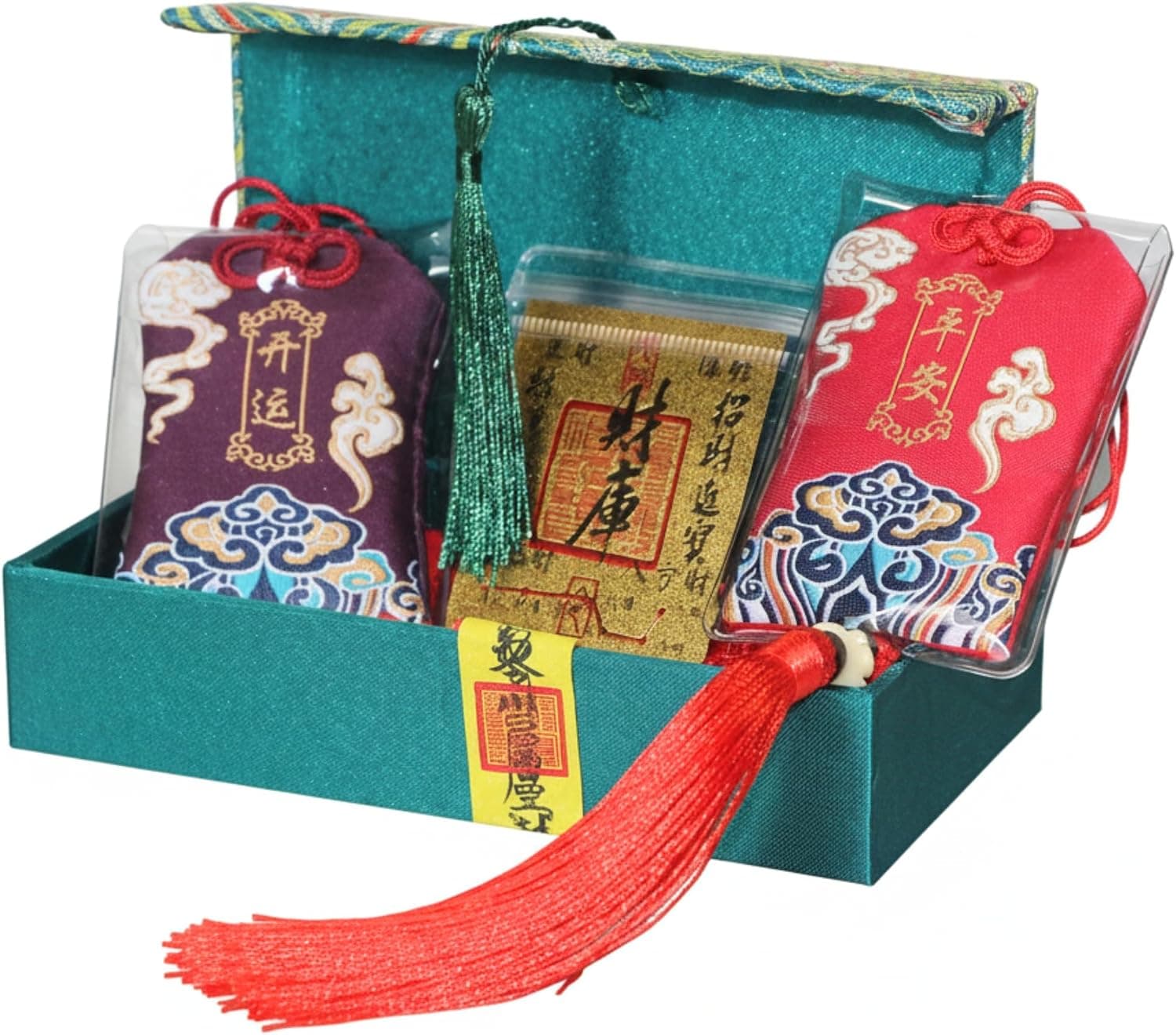 JZJZTXT Feng Shui Kit Omamori Car Amulet, Wealth Charm Gift Box