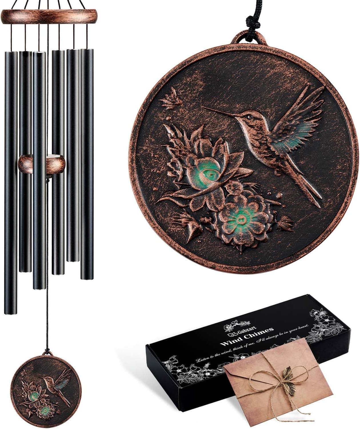 Gabzart 32”Hummingbird Wind Chimes for Outside, Gifts for Women Mom Grandma