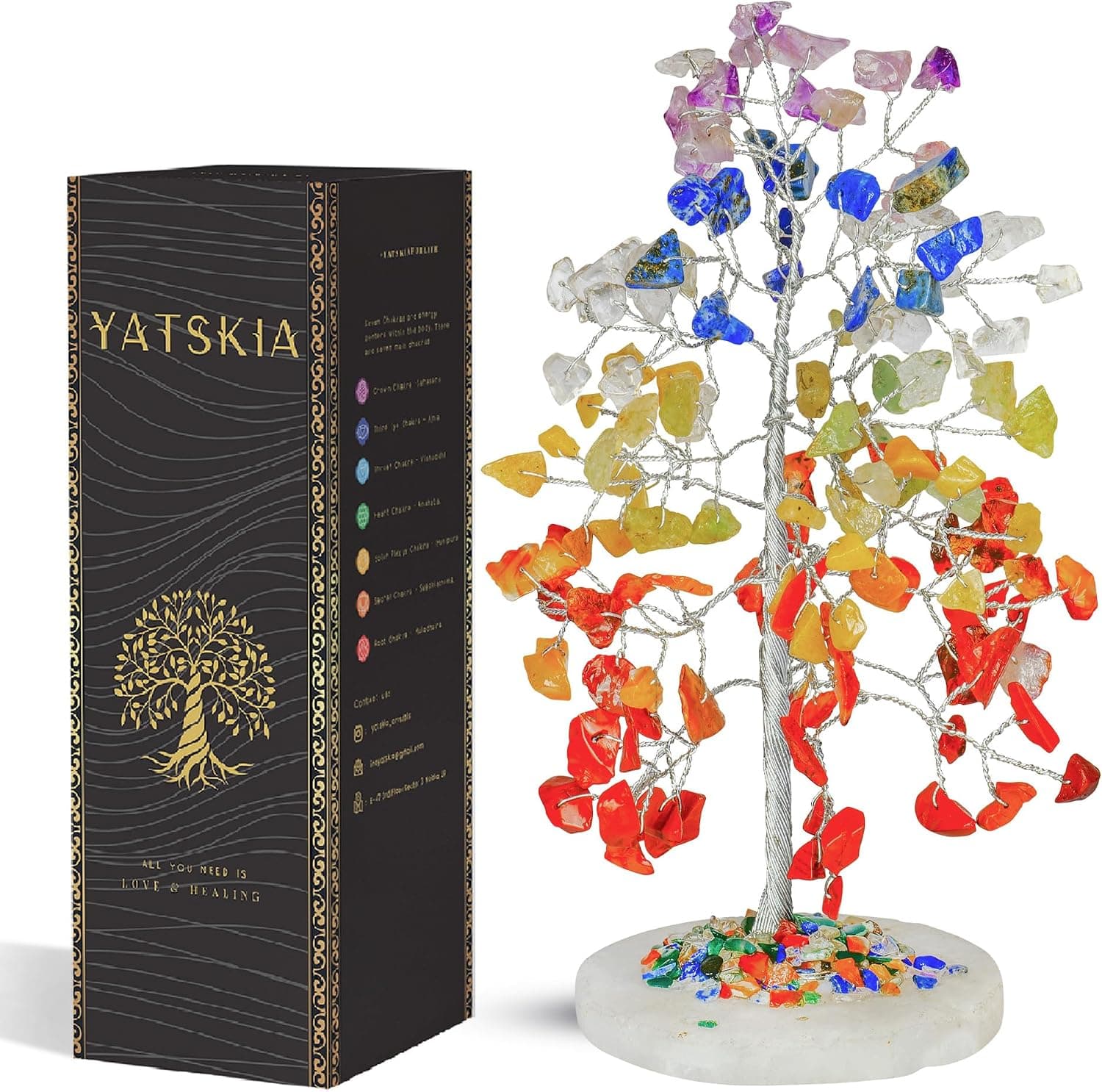 YATSKIA 7 Chakra Tree of Life Crystal Tree | Birthday Gifts for Women | Heali...