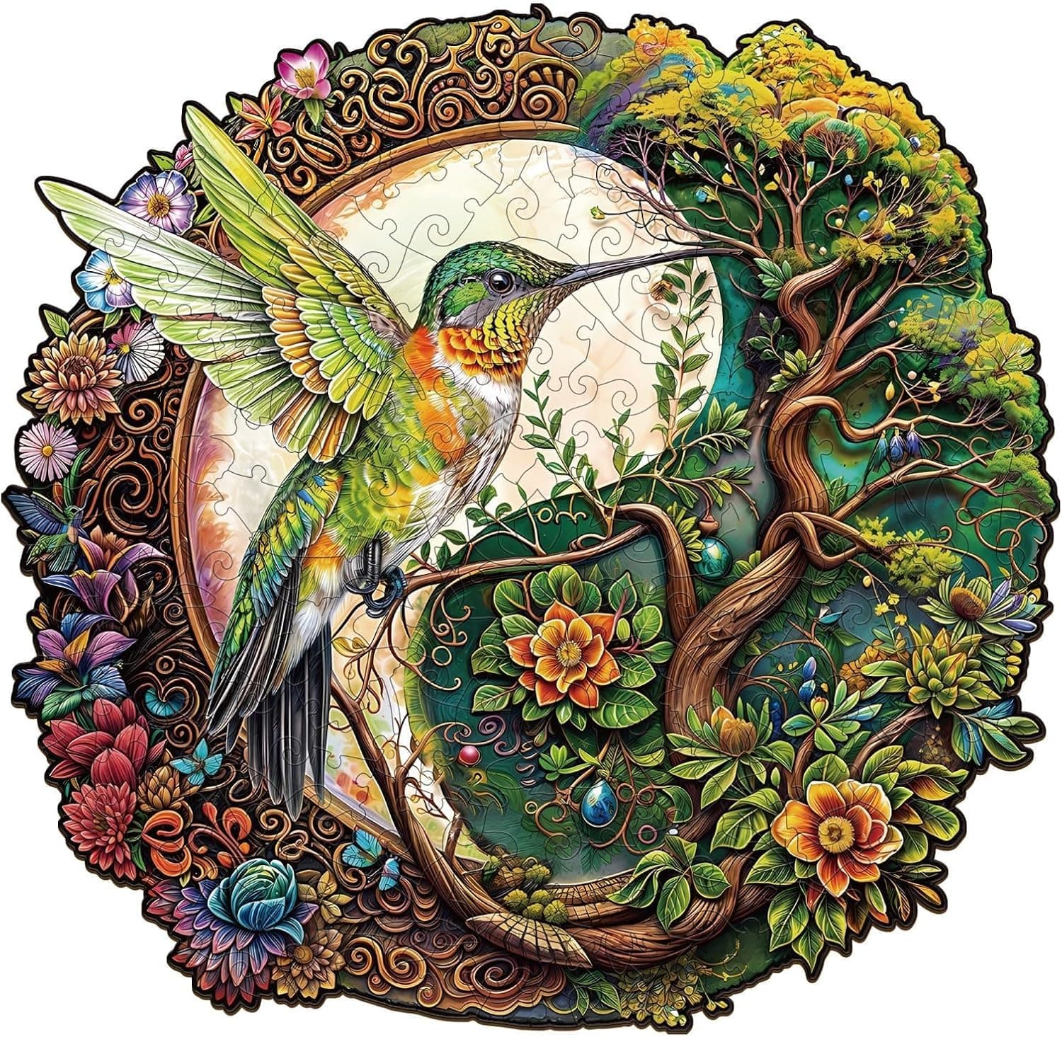 Pijesaksa Wooden Puzzles for Adults - Yin Yang Hummingbird 300 Piece