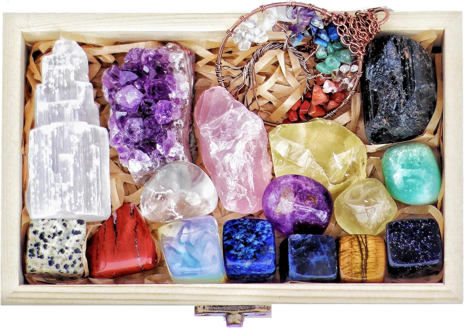 AtPerry's Healing Crystals Set - 16 Real Chakra Crystals & Stones for Stress ...