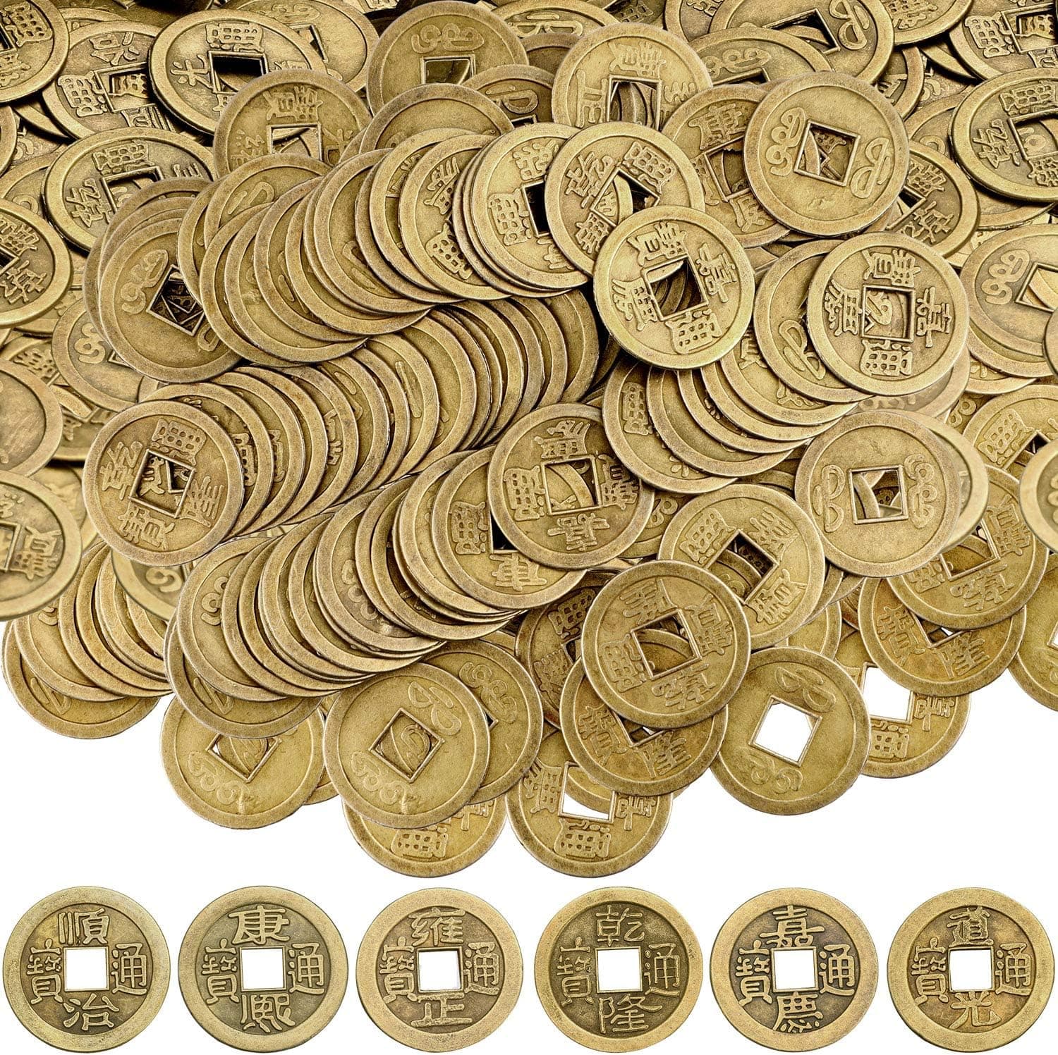 Boao 100 Pieces Chinese Coins Chinese New Year Feng Shui Coins I-ching Orname...