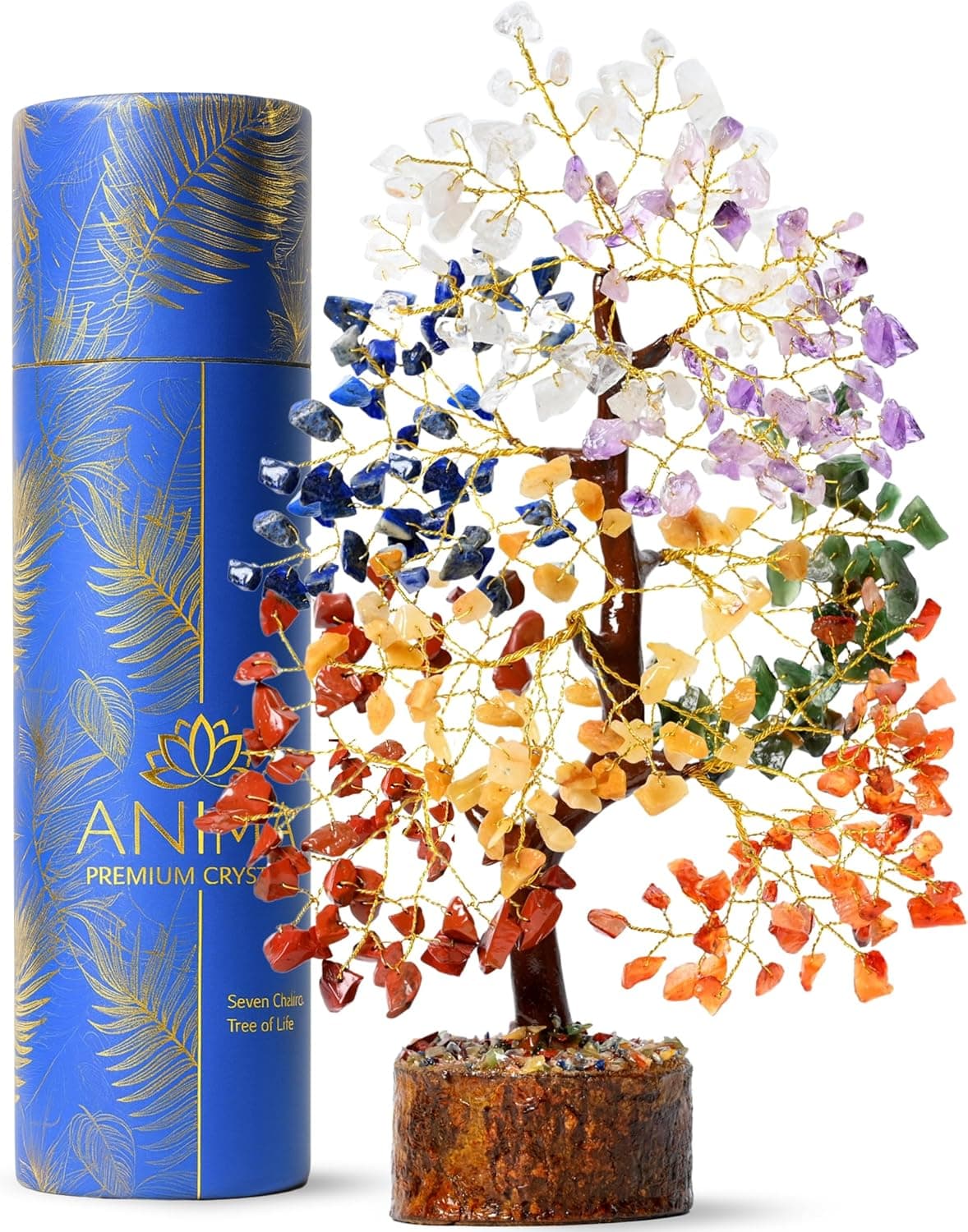 Anima Premium Crystal Tree of Life – 7 Chakra Tree for Healing, Harmony, Posi...