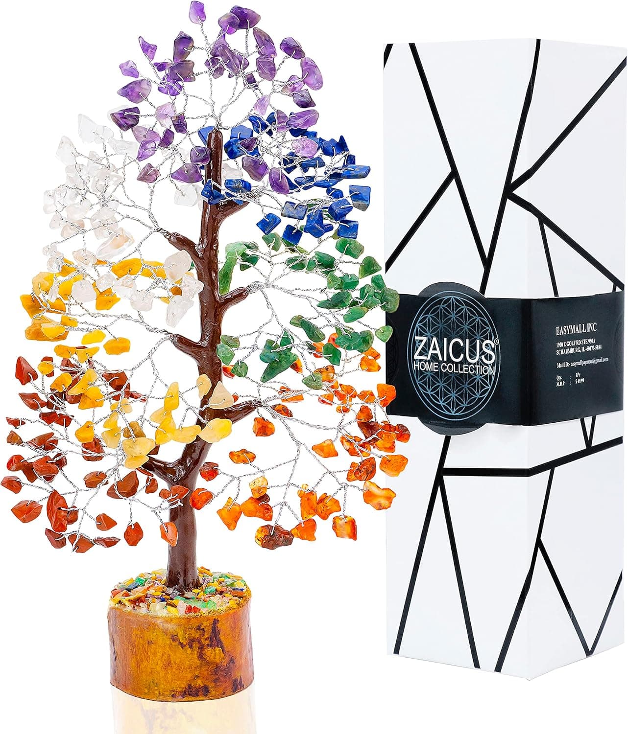 ZAICUS Chakra Crystal Tree of Life Gemstone Tree Bonsai, Feng Shui, Chakra