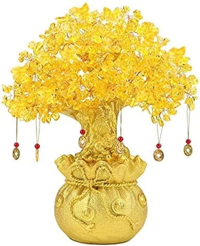 Citrine Money Tree in Dragon Pots